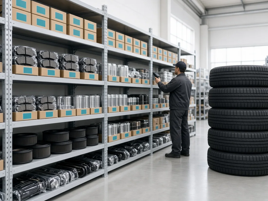 Organised truck spare parts store